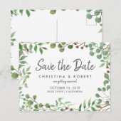 植物のグリーン | 葉 | 保存日付 案内ポストカード (正面/裏面)