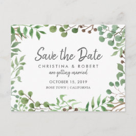 植物のグリーン | 葉 | 保存日付 案内ポストカード