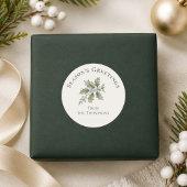 植物のグリーン Christmas Season's Greetings ラウンドシール