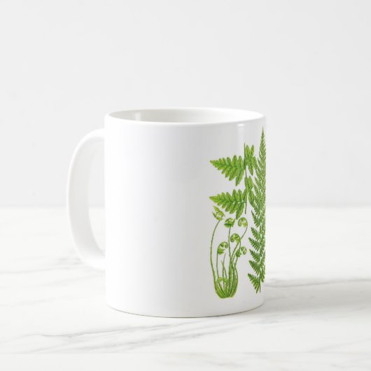 植物のシダのイラストレーションNo.7の熱帯装飾 コーヒーマグカップ (正面左)