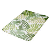 植物のシダは白のパターンを去ります バスマット (アングル)