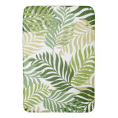 植物のシダは白のパターンを去ります バスマット (正面縦)