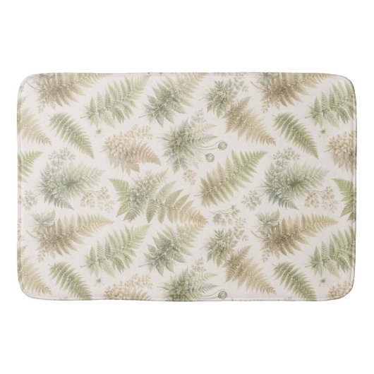 植物のシダ柄 バスマット (正面)