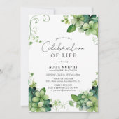 植物のシャムロック・クローバー 生命の祝い 招待状 (正面)