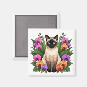 植物のシャム猫マグネット マグネット (正面/裏面)