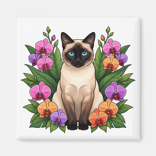 植物のシャム猫マグネット マグネット (正面)
