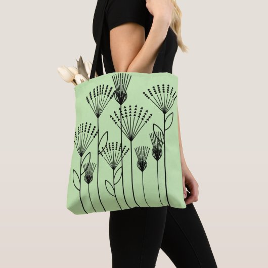 植物のスティック トートバッグ (クローズアップ)