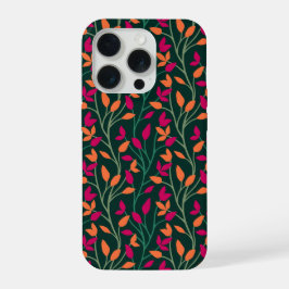 植物のダークグリーンの葉のエレガントなスタイル iPhone 15 PROケース