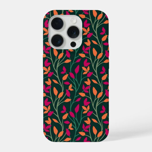 植物のダークグリーンの葉のエレガントなスタイル iPhoneケース (裏面)
