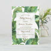 植物のトロピカルリーフベビーシャワー招待状 招待状 (スタンド正面)