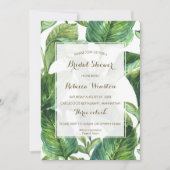 植物のトロピカルリーフ ブライダルシャワーの招待状 招待状 (正面)
