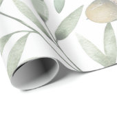 植物のドングリおよび緑 ラッピングペーパー (ロールコーナー)