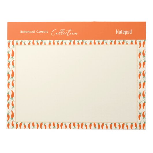 植物のニンジン コレクション ノートパッド (正面)
