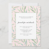 植物のバラ色の写真コラージュ 卒業パーティー 招待状 (裏面)