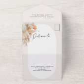 植物のパスパス草の結婚式が一つになったデザイン オールインワン招待状 (外側)