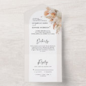 植物のパスパス草の結婚式が一つになったデザイン オールインワン招待状 (内側)