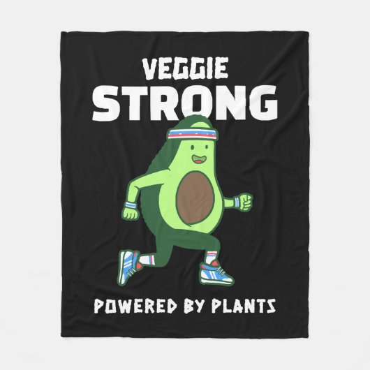 植物のパワーで強くなる Veggie Strong フリースブランケット (正面)