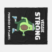 植物のパワーで強くなる Veggie Strong フリースブランケット (正面(横))