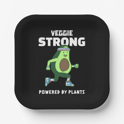 植物のパワーで強くなる Veggie Strong ペーパープレート (正面)