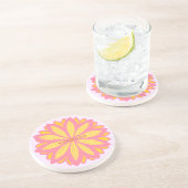 植物のピンクと黄色の花 コースター (側面)