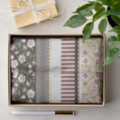 植物のピンクのバラの花のヴィンテージのフランス人のレース 薄葉紙 (ギフト)