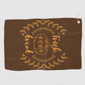 植物のフレームでトリックまたは処理 ゴルフタオル (横)