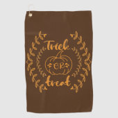 植物のフレームでトリックまたは処理 ゴルフタオル (正面)