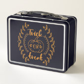 植物のフレームでトリックまたは処理 メタルランチボックス (裏面)