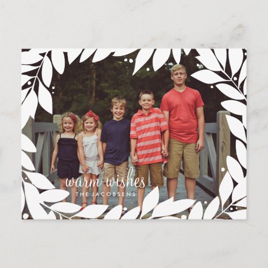 植物のフレームの休日の郵便はがき シーズンポストカード (正面)