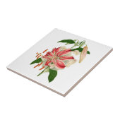 植物のプリントの赤いオニユリのlancifoliumの赤体 タイル (側面)