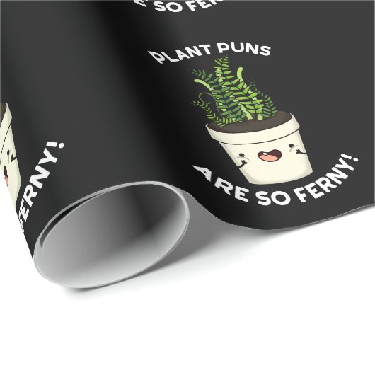 植物のプンスは非常にファニーおもしろいファーンプンダークBG ラッピングペーパー (ロールコーナー)