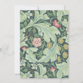 植物のベビーシャワー ゴールド グリーン リーフ レスター 招待状 (裏面)