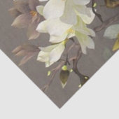 植物のベージュアイボリーの刺繍の花柄のマグノリア 薄葉紙 (詳細)