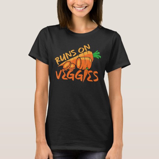 植物のベ走ギーニンジン移動ビーガン Tシャツ (正面)