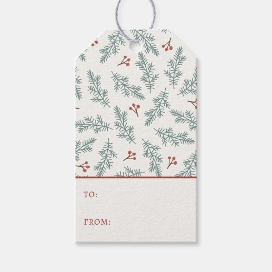植物のホリデーギフトタグ ギフトタグ (正面)