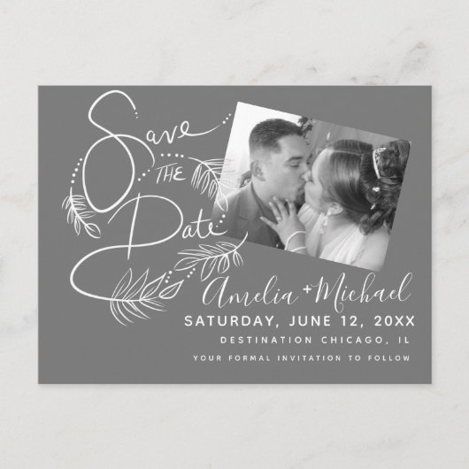 植物のマーキング スクリプト フォト ポストカード (正面)