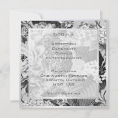 植物のモダンなヴィンテージの花のToileの結婚式 招待状 (裏面)