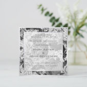 植物のモダンなヴィンテージの花のToileの結婚式 招待状 (スタンド正面)