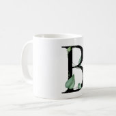 植物のモノグラムアート 'B' コーヒーマグカップ (正面左)