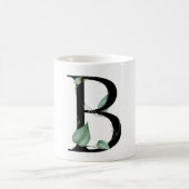 植物のモノグラムアート 'B' コーヒーマグカップ (中央)
