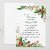 植物のヤドリギ 赤ちゃん奉献式 招待状 (正面/裏面)