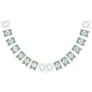 植物のユーカリのグリーン ウェディングシャワーの装飾 バンティングフラッグ