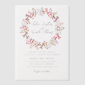 植物のユーカリの緑の葉のリースの結婚式 ベラム紙招待状 (正面)