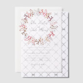 植物のユーカリの緑の葉のリースの結婚式 ベラム紙招待状 (オフセット (招待状))