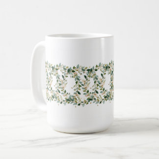 植物のリースのコーヒーマグ コーヒーマグカップ