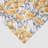 植物のヴィンテージのケシによってはティッシュペーパーが開花します 薄葉紙 (詳細)