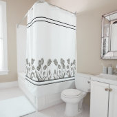 植物のヴィンテージのチューリップによってはシャワー・カーテンが開花します シャワーカーテン (インサイチュ)