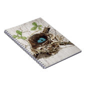 植物のヴィンテージの原稿の短命なものの鳥の巣のフランス語 ノートブック (右側)