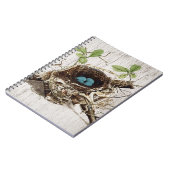 植物のヴィンテージの原稿の短命なものの鳥の巣のフランス語 ノートブック (左側)