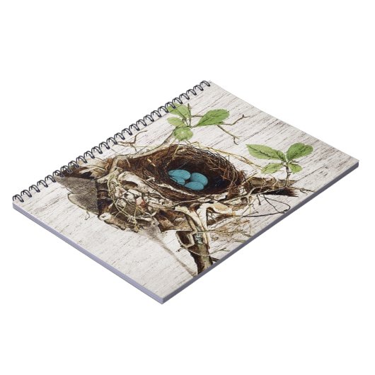 植物のヴィンテージの原稿の短命なものの鳥の巣のフランス語 ノートブック (左側)